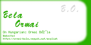 bela ormai business card